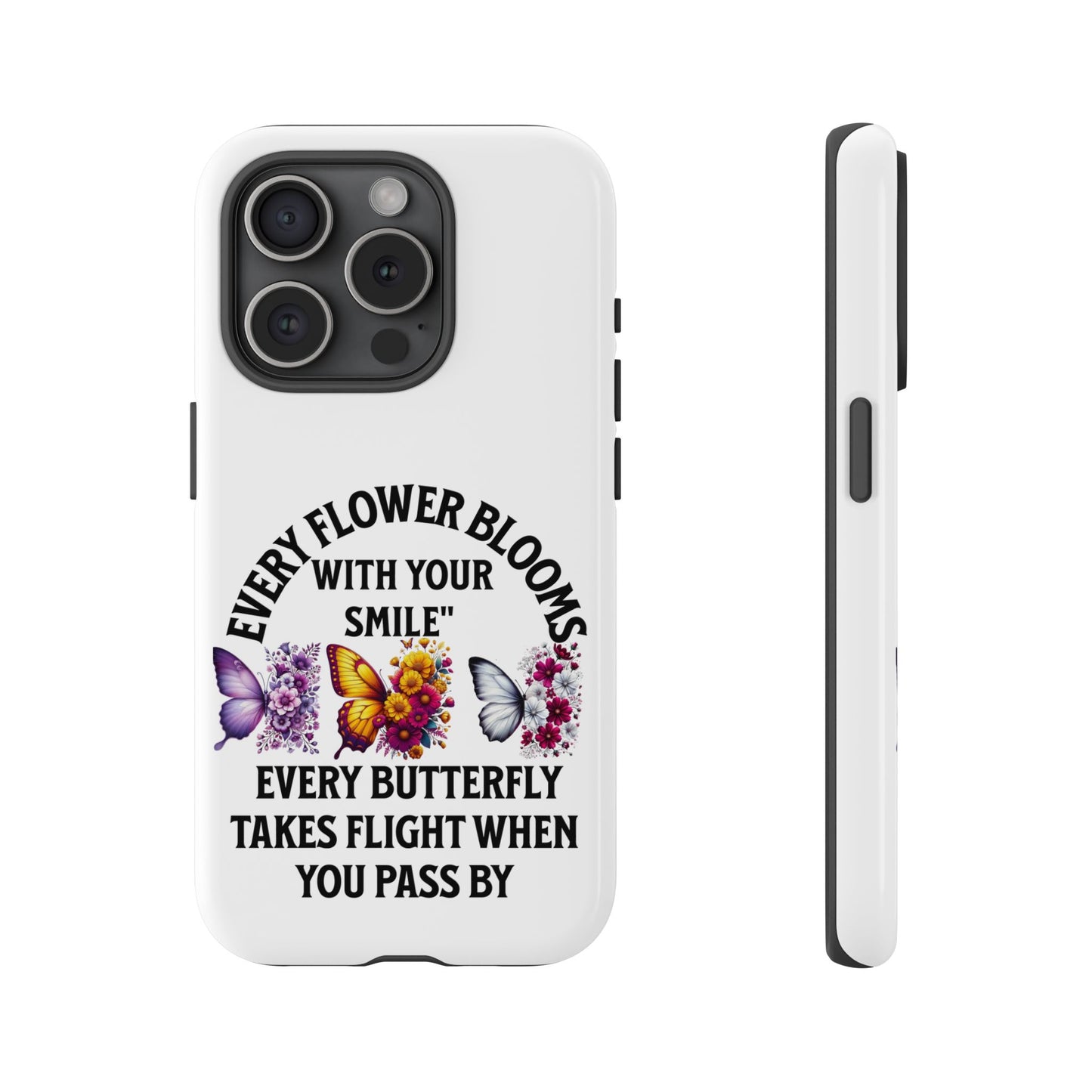 Butterfly Phone Case - Inspirational Floral Design, Perfect Gift for Nature Lovers, Birthdays, and Encouragement