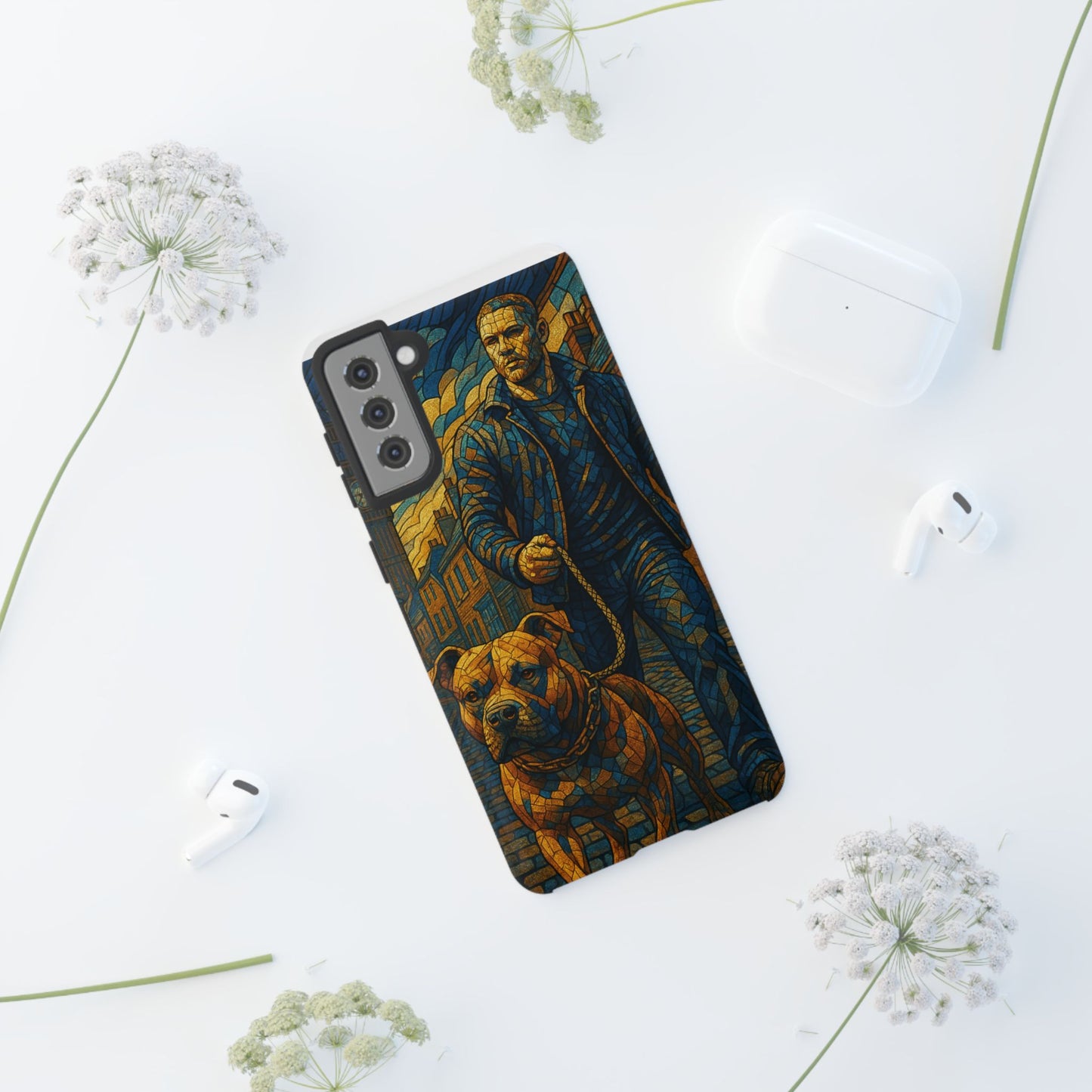 Bold Art Phone Case - Tough Cases for Dog Lovers, Unique Gift for Pet Owners, Phone Accessories for Him, Vibrant Dog Design, Stylish [...]Urban Mosaic Pitbull iPhone Case