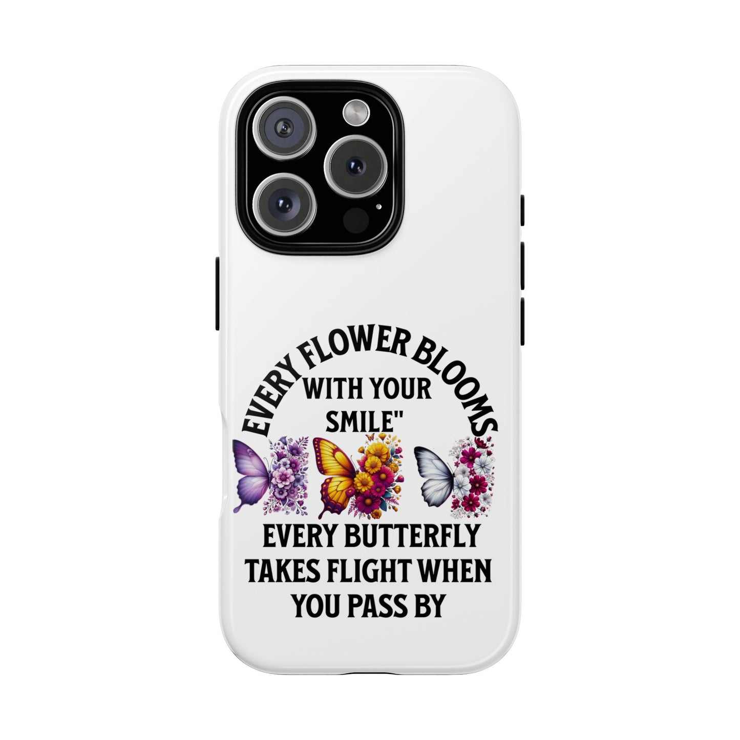 Butterfly Phone Case - Inspirational Floral Design, Perfect Gift for Nature Lovers, Birthdays, and Encouragement