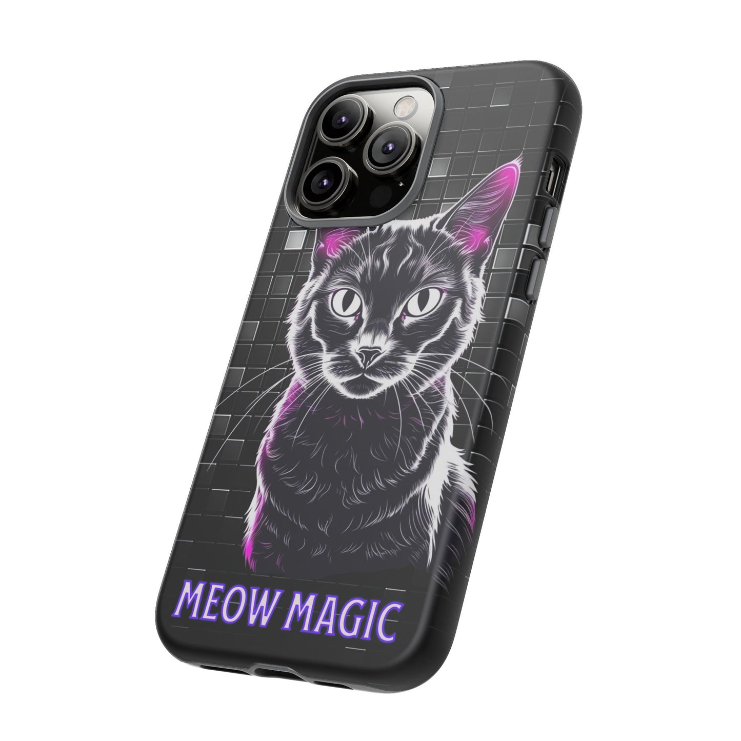 Cat Phone Case - Meow Magic, Cute Cat Lover Gift, Cat Mom Accessory, Pet-Themed Phone Cover, Stylish Cat Art Case