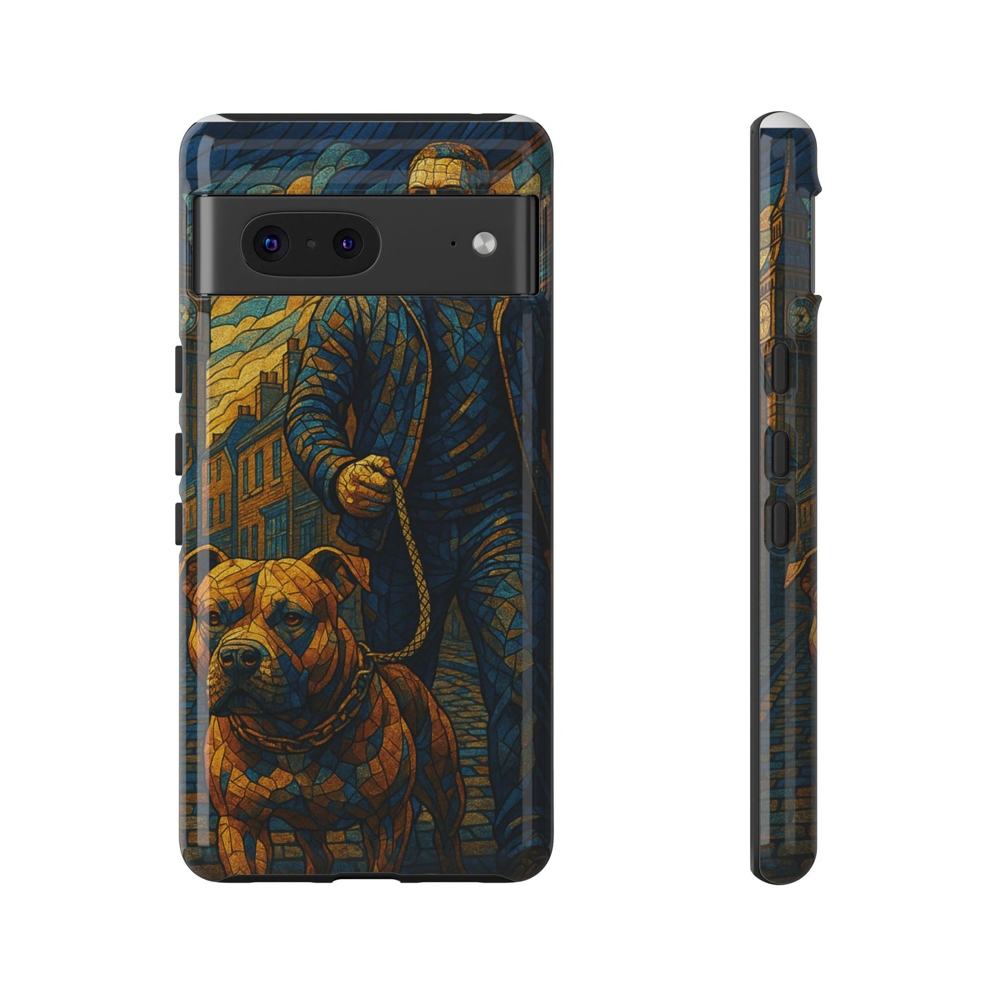 Bold Art Phone Case - Tough Cases for Dog Lovers, Unique Gift for Pet Owners, Phone Accessories for Him, Vibrant Dog Design, Stylish [...]Urban Mosaic Pitbull iPhone Case