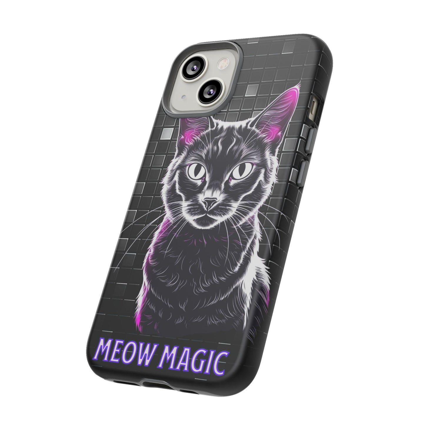 Cat Phone Case - Meow Magic, Cute Cat Lover Gift, Cat Mom Accessory, Pet-Themed Phone Cover, Stylish Cat Art Case