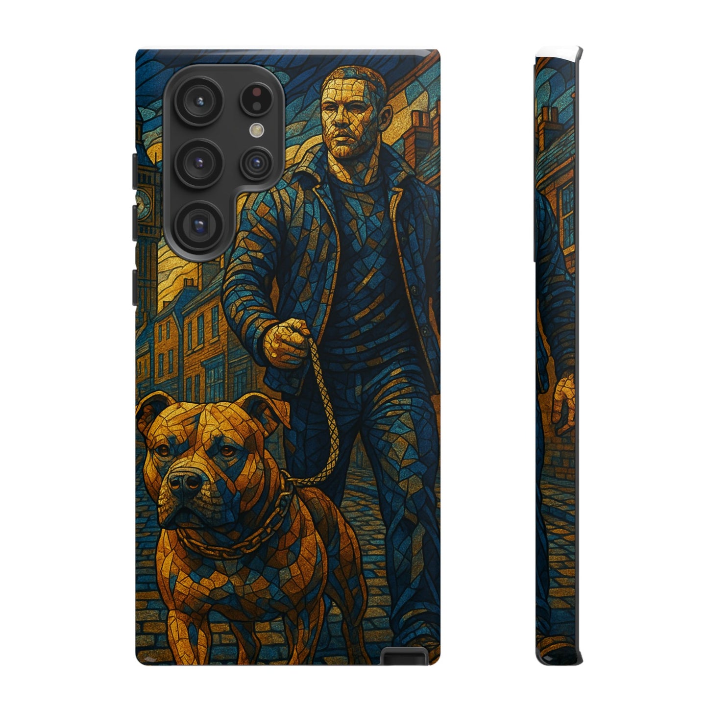 Bold Art Phone Case - Tough Cases for Dog Lovers, Unique Gift for Pet Owners, Phone Accessories for Him, Vibrant Dog Design, Stylish [...]Urban Mosaic Pitbull iPhone Case