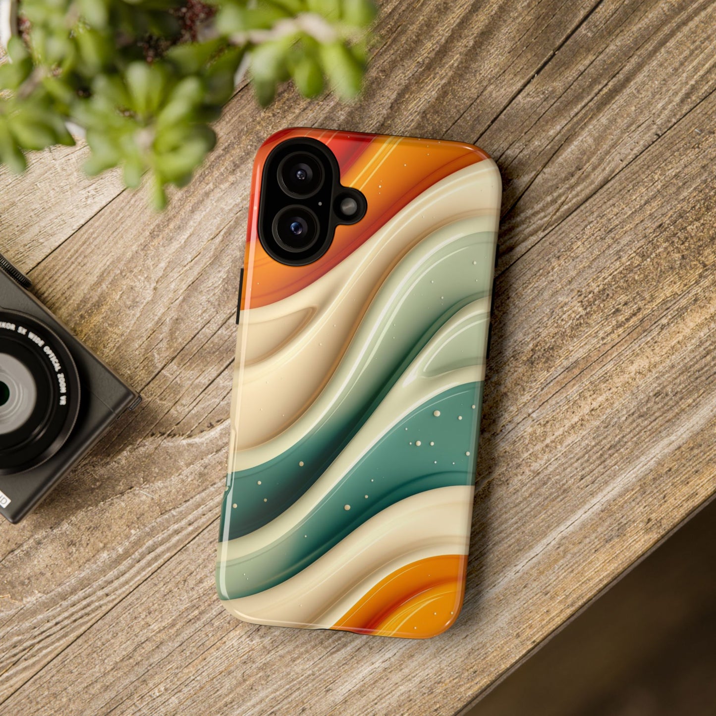 Retro Phone Case, Abstract Floral Design, Trendy Mobile Cover, Modern Tech Accessories, Gift for Her