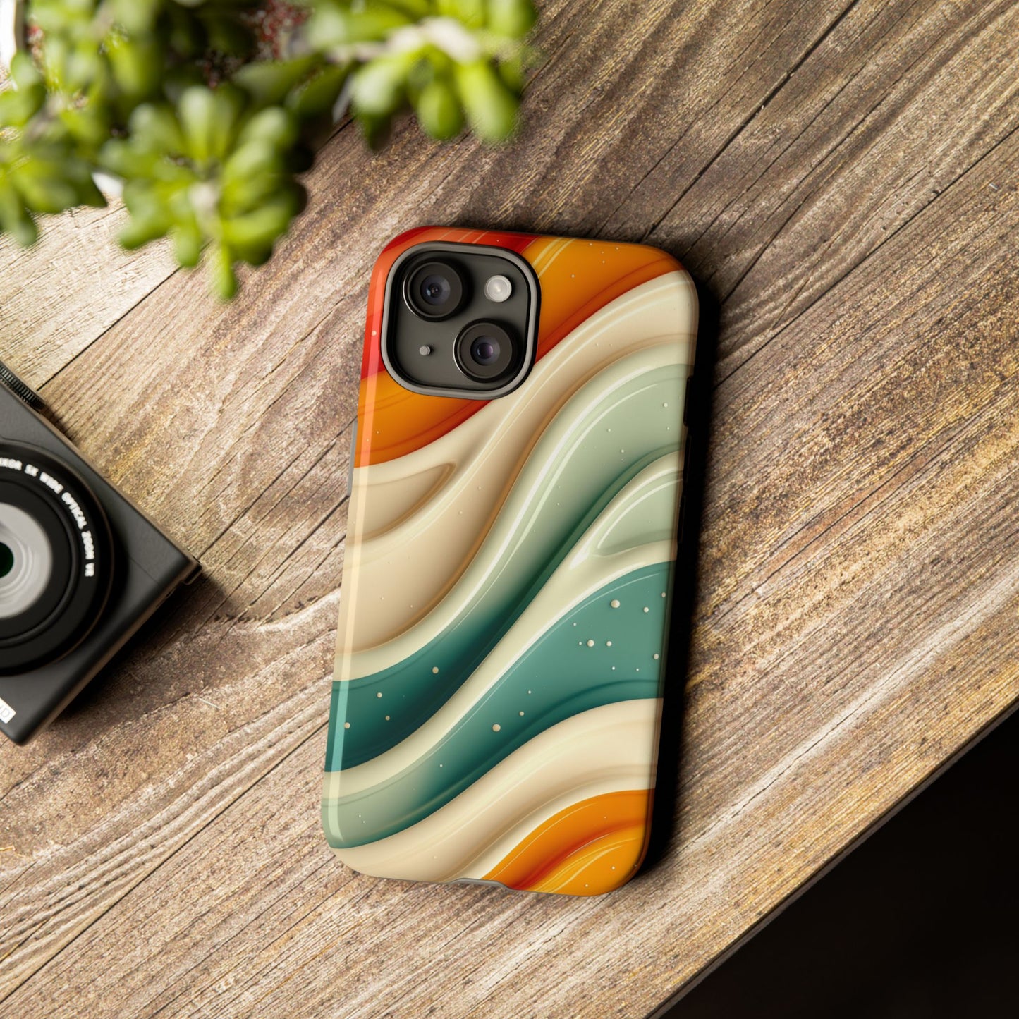 Retro Phone Case, Abstract Floral Design, Trendy Mobile Cover, Modern Tech Accessories, Gift for Her