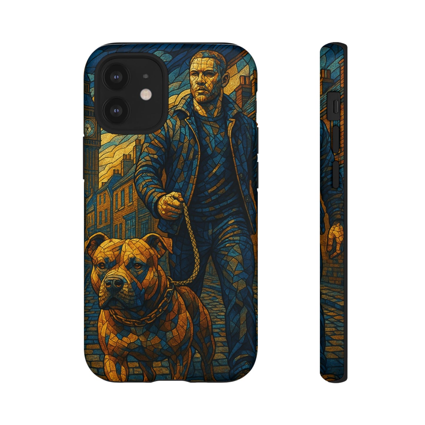 Bold Art Phone Case - Tough Cases for Dog Lovers, Unique Gift for Pet Owners, Phone Accessories for Him, Vibrant Dog Design, Stylish [...]Urban Mosaic Pitbull iPhone Case