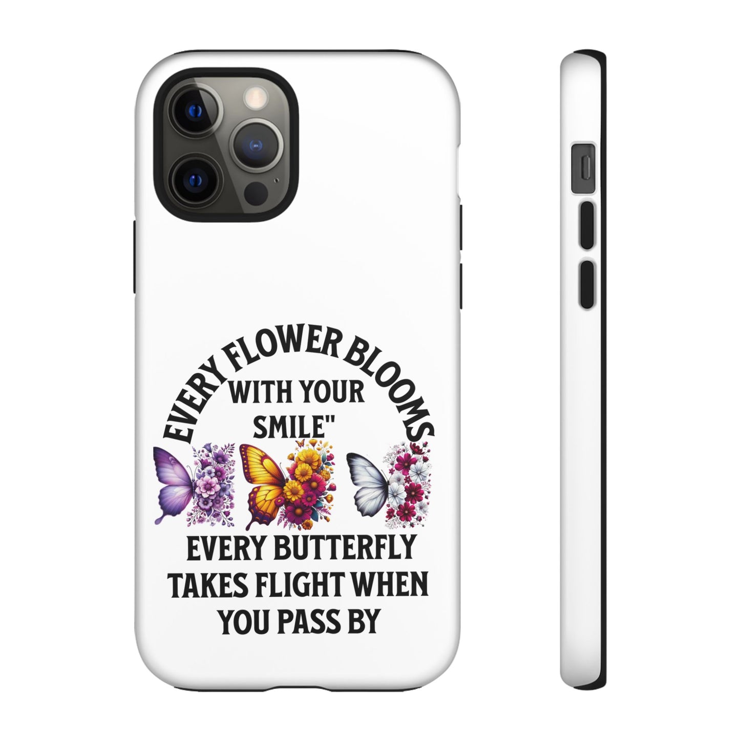 Butterfly Phone Case - Inspirational Floral Design, Perfect Gift for Nature Lovers, Birthdays, and Encouragement