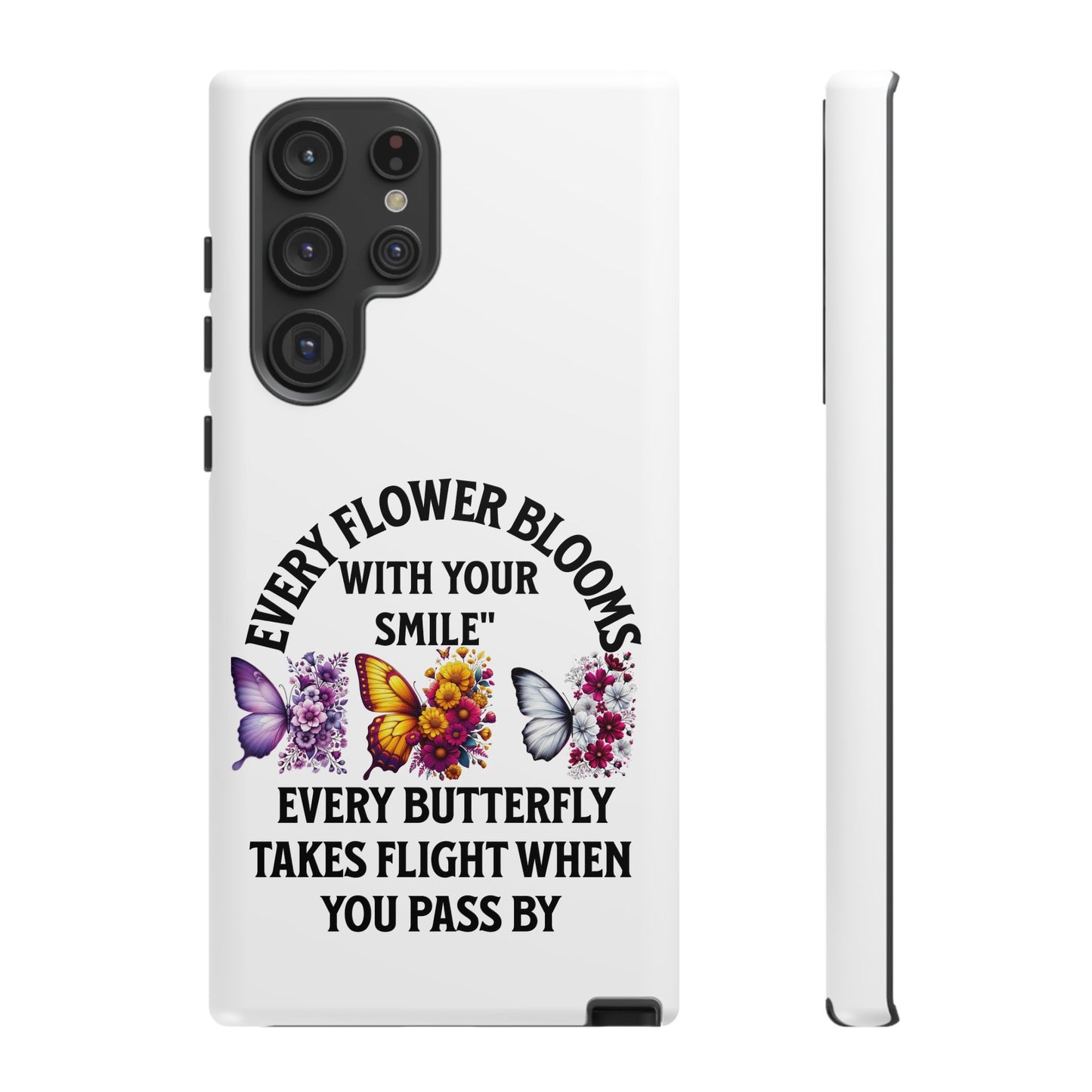 Butterfly Phone Case - Inspirational Floral Design, Perfect Gift for Nature Lovers, Birthdays, and Encouragement