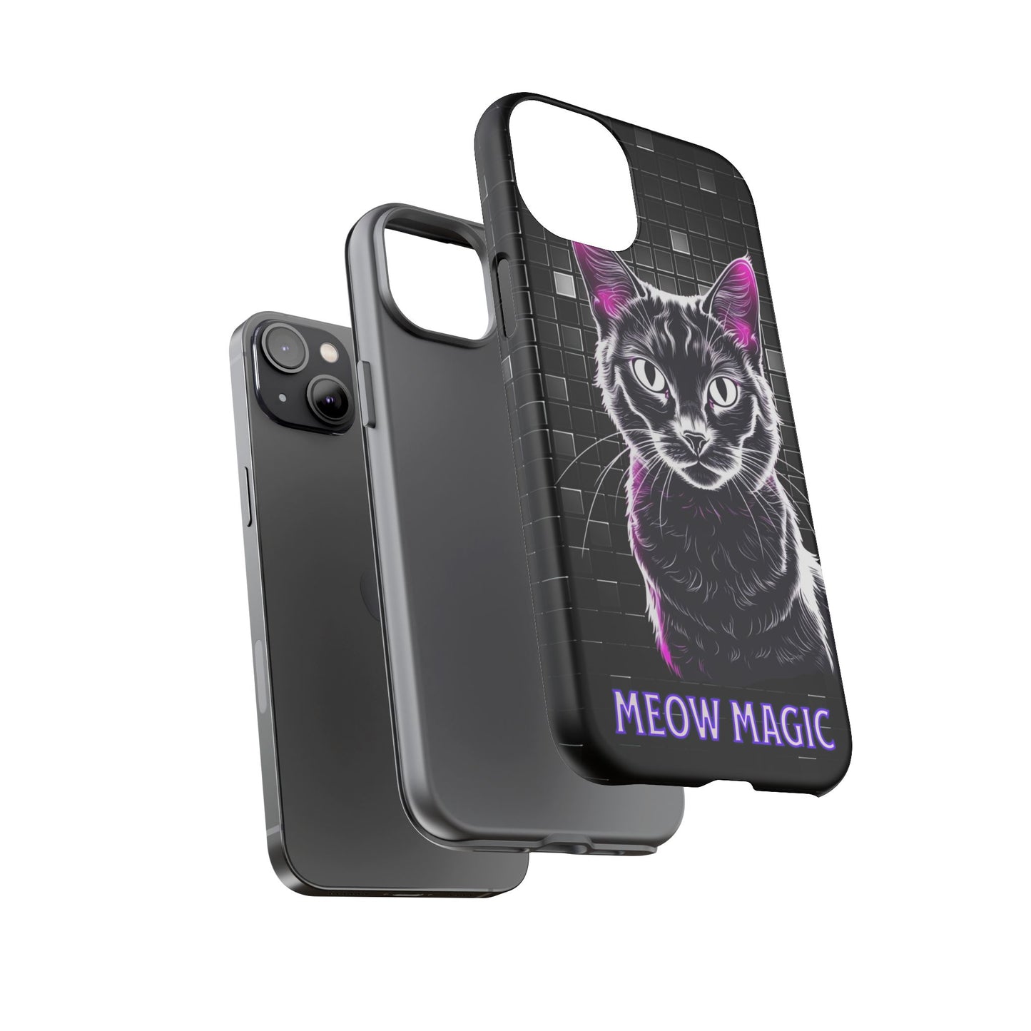 Cat Phone Case - Meow Magic, Cute Cat Lover Gift, Cat Mom Accessory, Pet-Themed Phone Cover, Stylish Cat Art Case