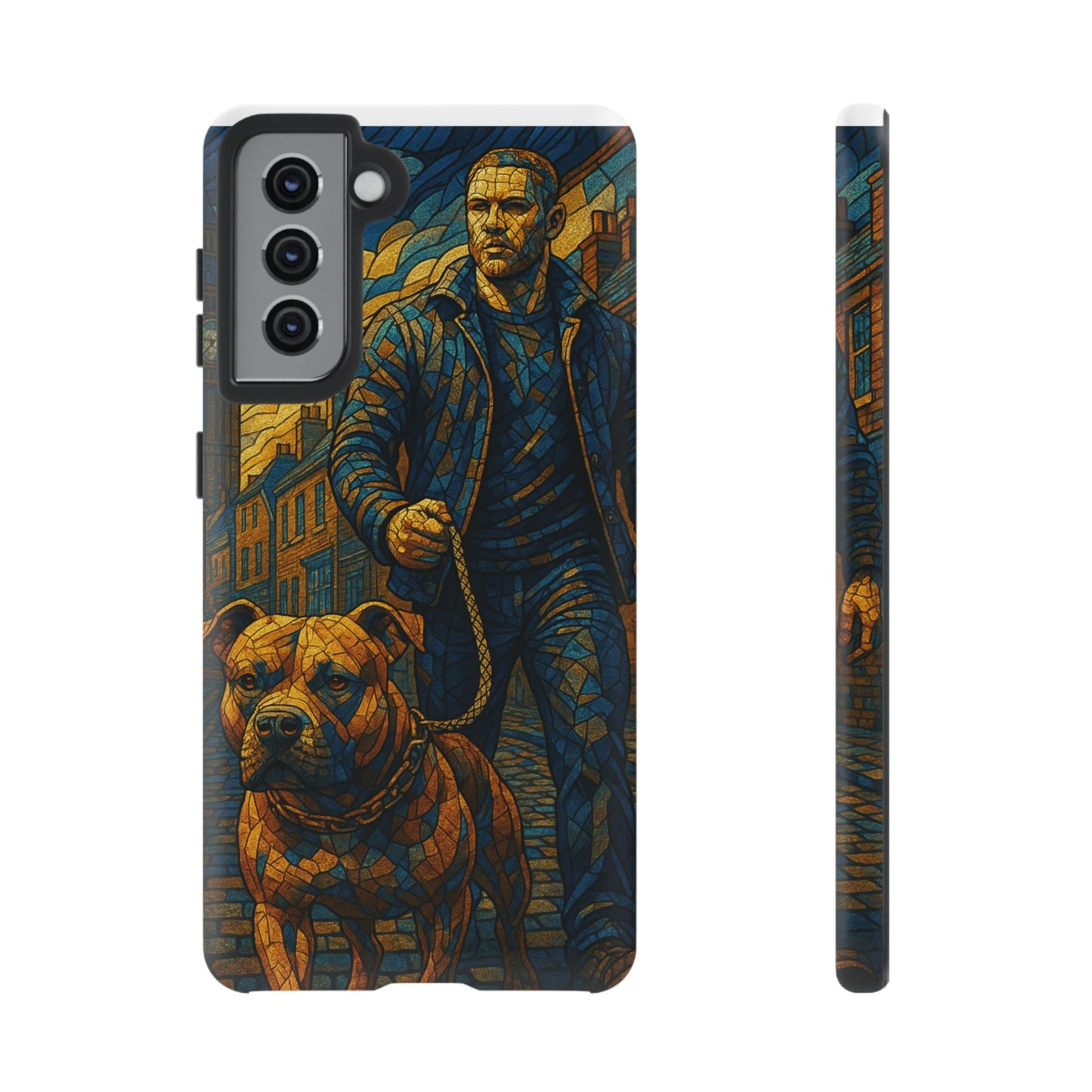 Bold Art Phone Case - Tough Cases for Dog Lovers, Unique Gift for Pet Owners, Phone Accessories for Him, Vibrant Dog Design, Stylish [...]Urban Mosaic Pitbull iPhone Case
