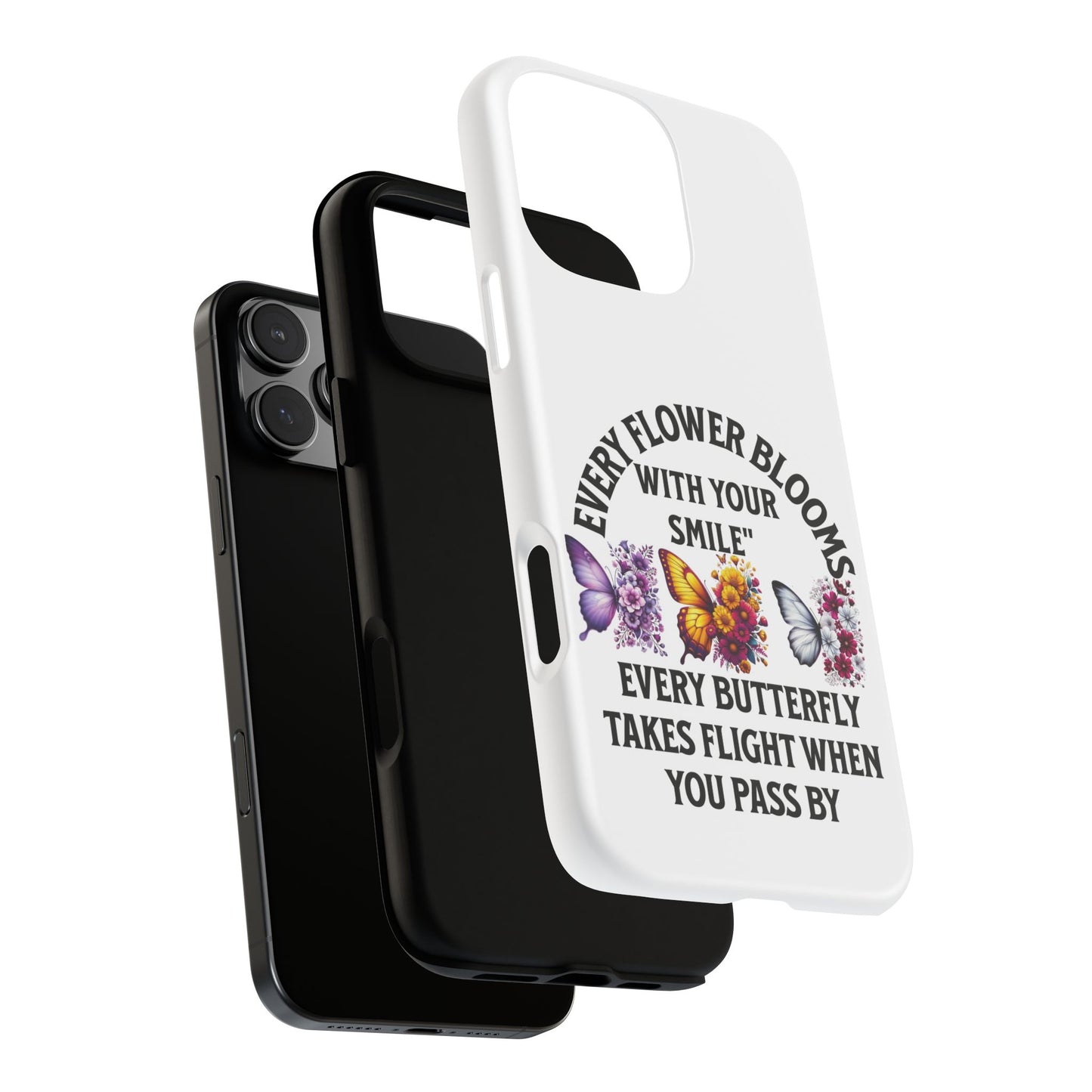 Butterfly Phone Case - Inspirational Floral Design, Perfect Gift for Nature Lovers, Birthdays, and Encouragement