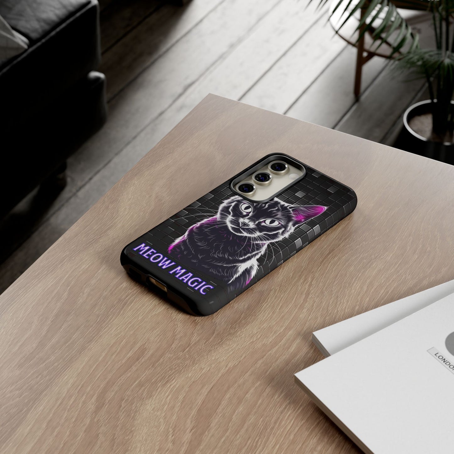 Cat Phone Case - Meow Magic, Cute Cat Lover Gift, Cat Mom Accessory, Pet-Themed Phone Cover, Stylish Cat Art Case