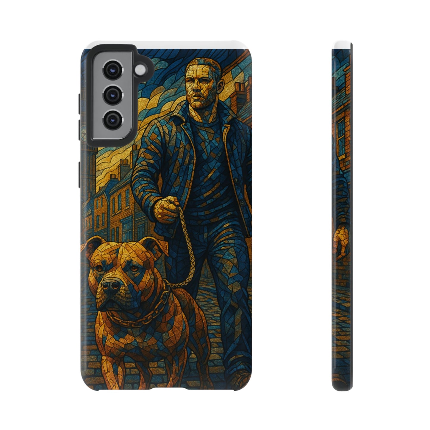 Bold Art Phone Case - Tough Cases for Dog Lovers, Unique Gift for Pet Owners, Phone Accessories for Him, Vibrant Dog Design, Stylish [...]Urban Mosaic Pitbull iPhone Case