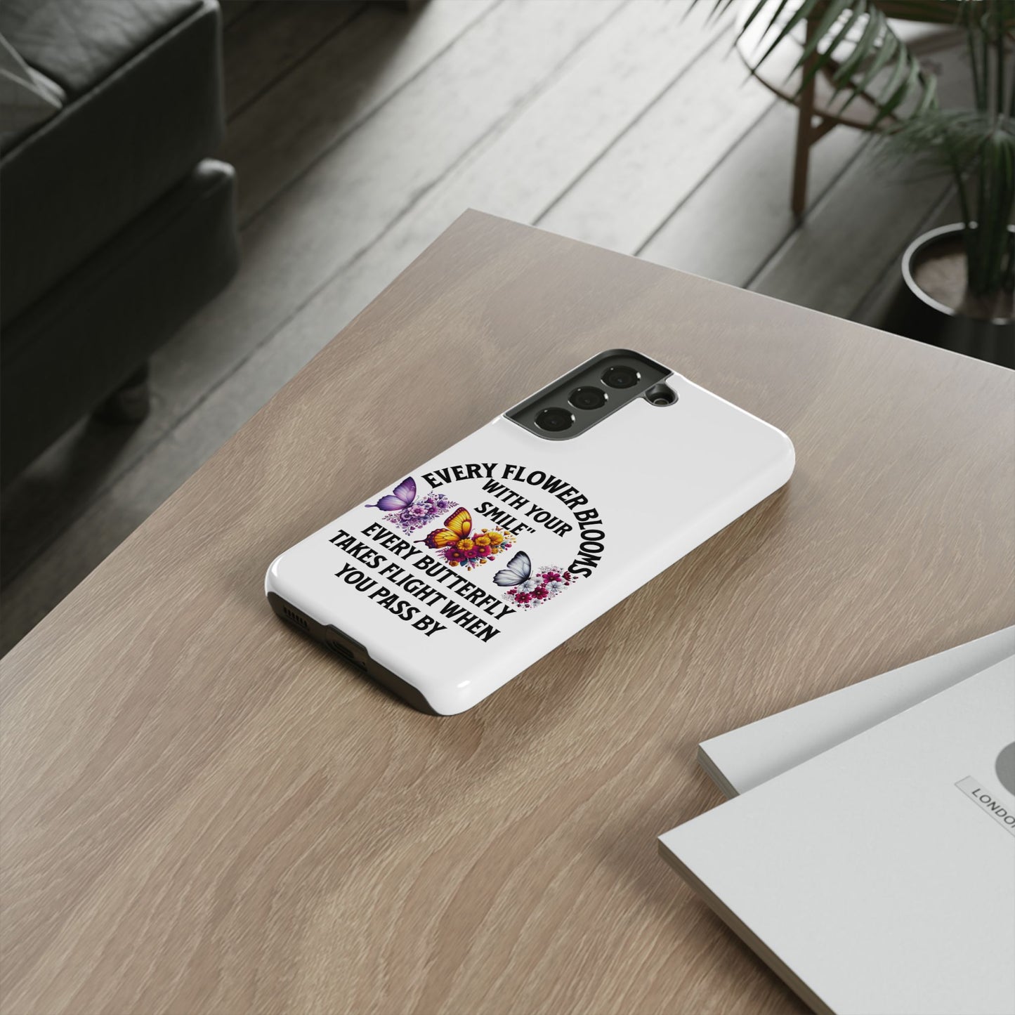 Butterfly Phone Case - Inspirational Floral Design, Perfect Gift for Nature Lovers, Birthdays, and Encouragement