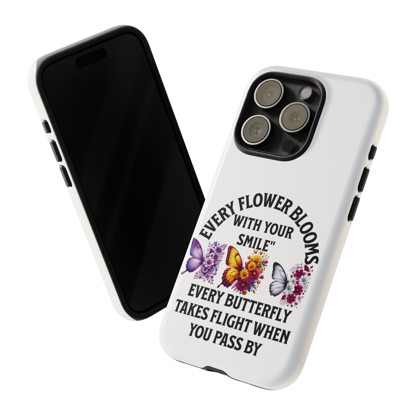 Butterfly Phone Case - Inspirational Floral Design, Perfect Gift for Nature Lovers, Birthdays, and Encouragement