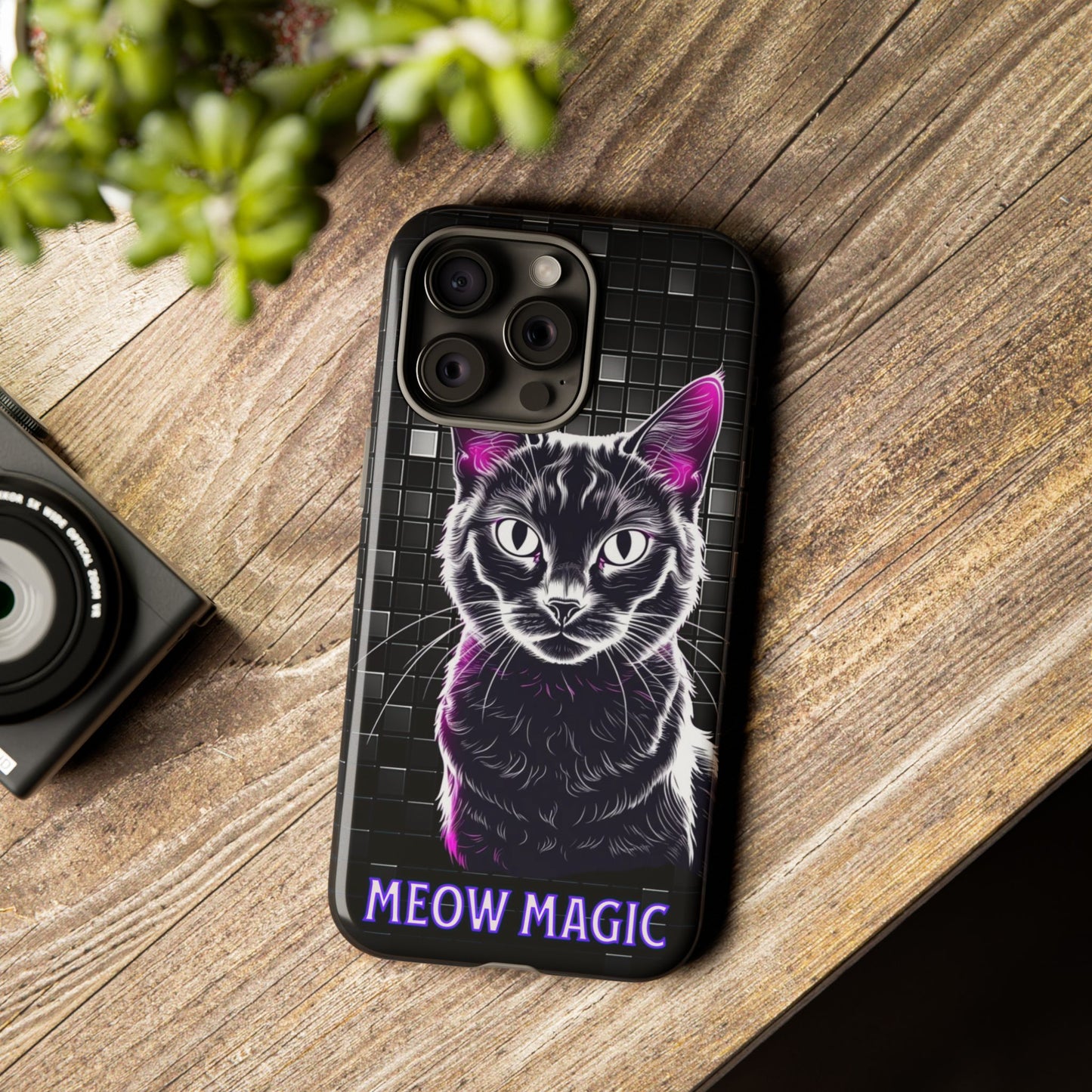 Cat Phone Case - Meow Magic, Cute Cat Lover Gift, Cat Mom Accessory, Pet-Themed Phone Cover, Stylish Cat Art Case