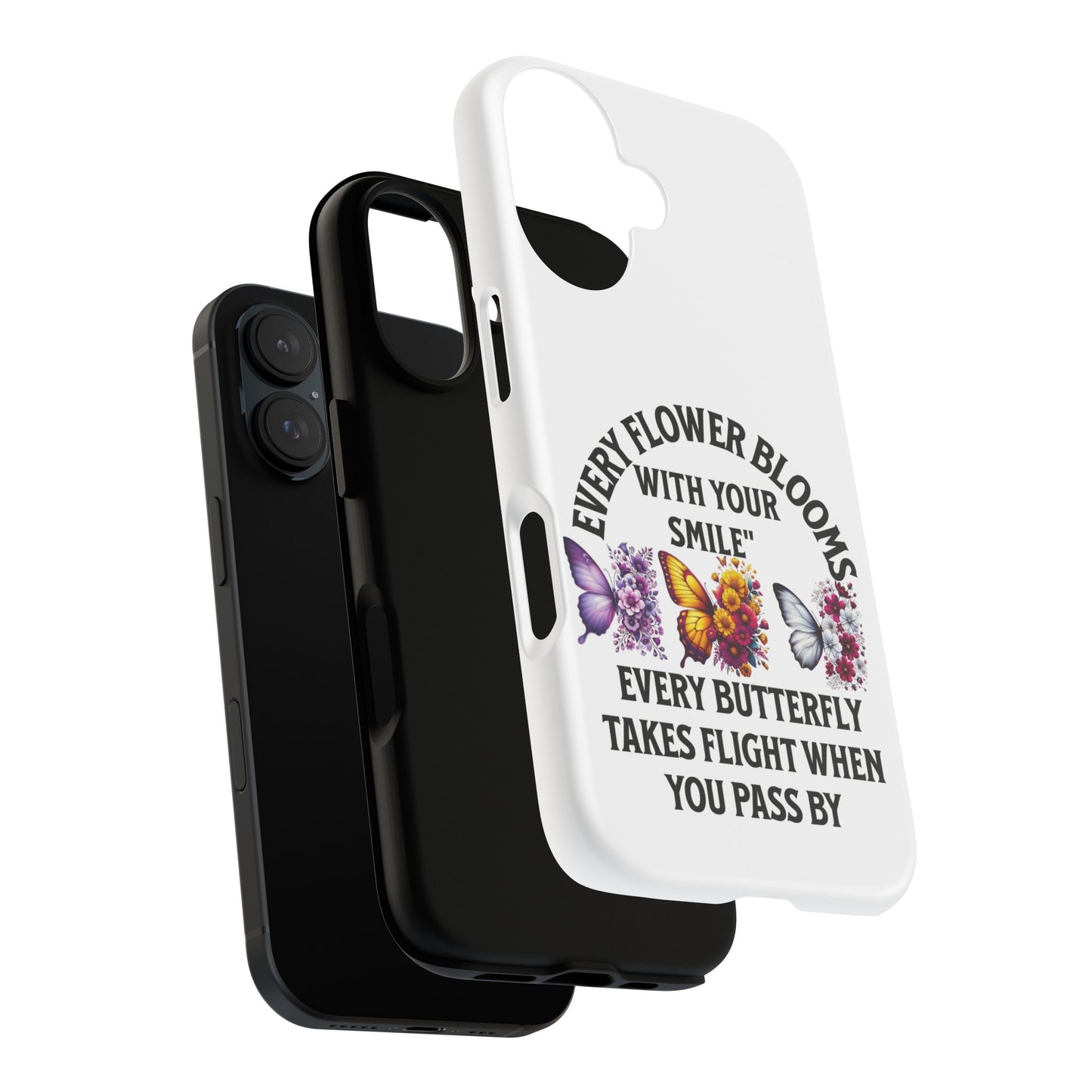 Butterfly Phone Case - Inspirational Floral Design, Perfect Gift for Nature Lovers, Birthdays, and Encouragement
