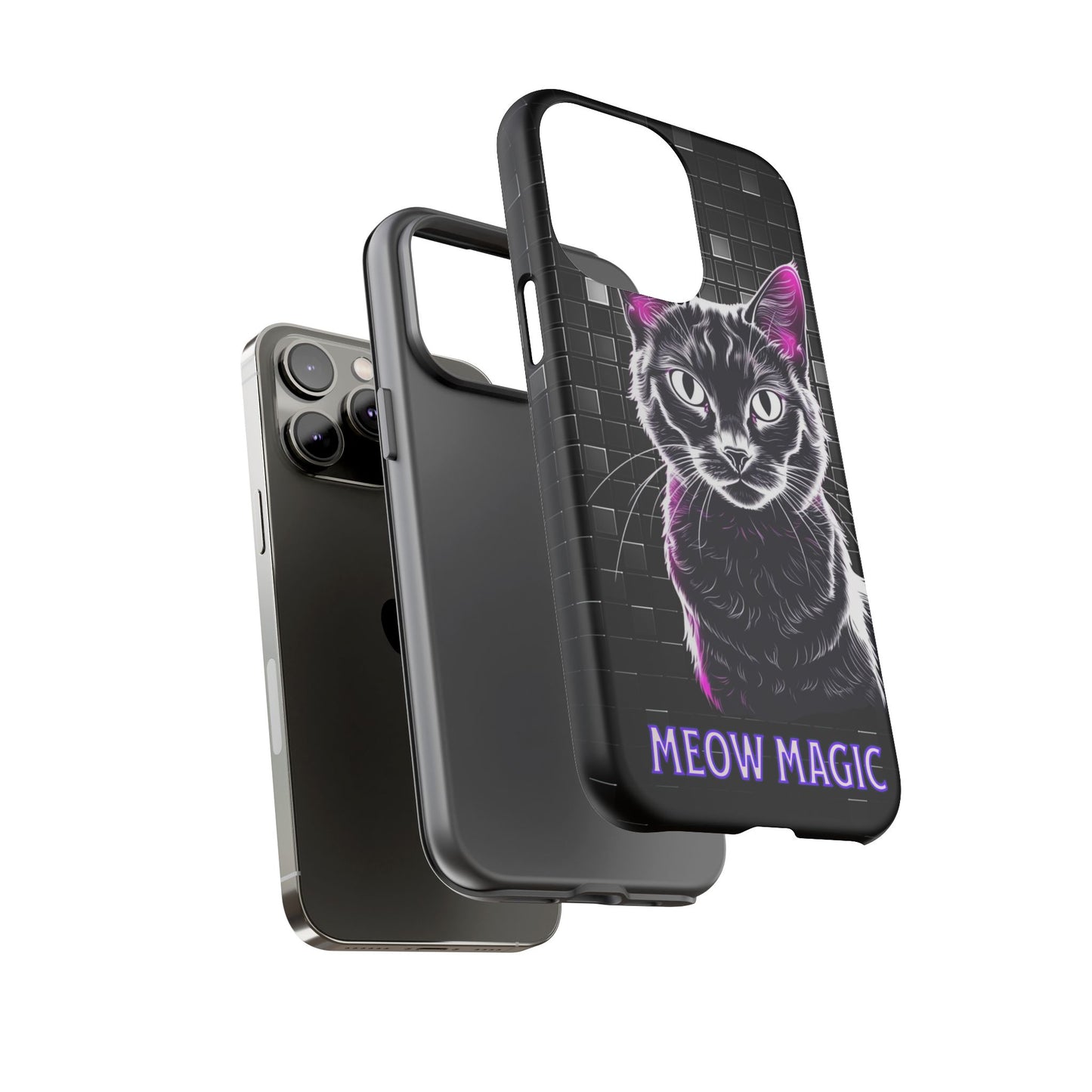 Cat Phone Case - Meow Magic, Cute Cat Lover Gift, Cat Mom Accessory, Pet-Themed Phone Cover, Stylish Cat Art Case