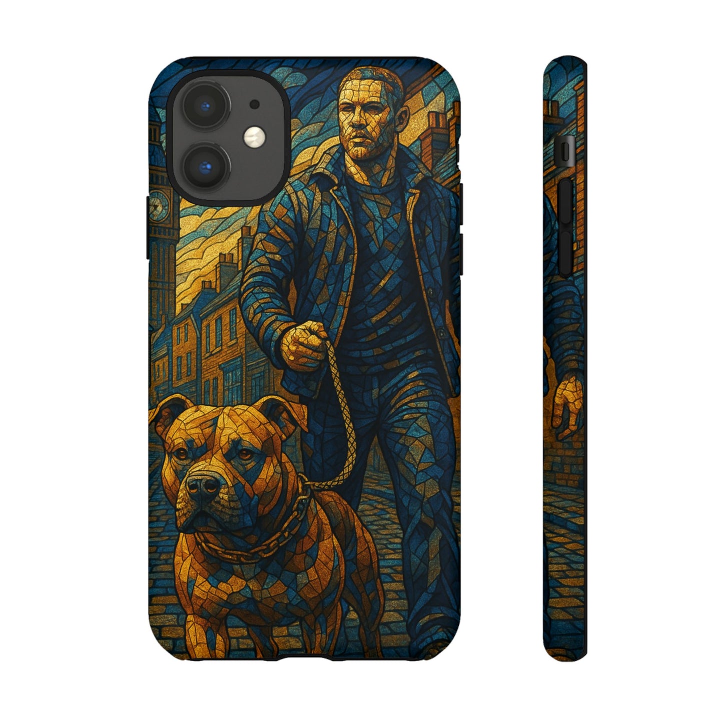 Bold Art Phone Case - Tough Cases for Dog Lovers, Unique Gift for Pet Owners, Phone Accessories for Him, Vibrant Dog Design, Stylish [...]Urban Mosaic Pitbull iPhone Case