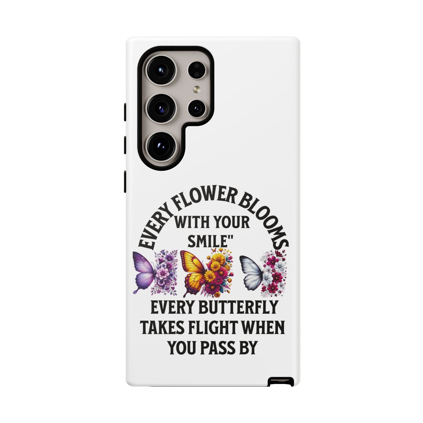 Butterfly Phone Case - Inspirational Floral Design, Perfect Gift for Nature Lovers, Birthdays, and Encouragement