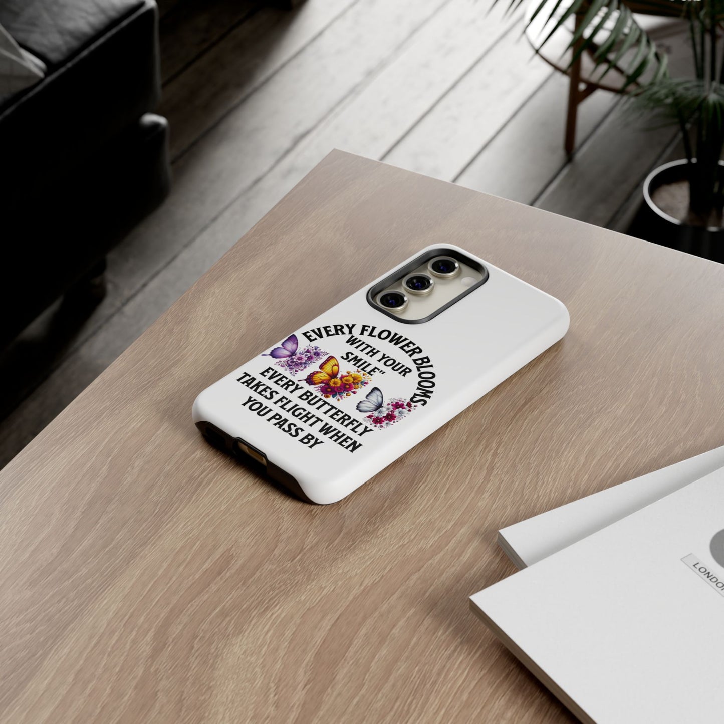 Butterfly Phone Case - Inspirational Floral Design, Perfect Gift for Nature Lovers, Birthdays, and Encouragement