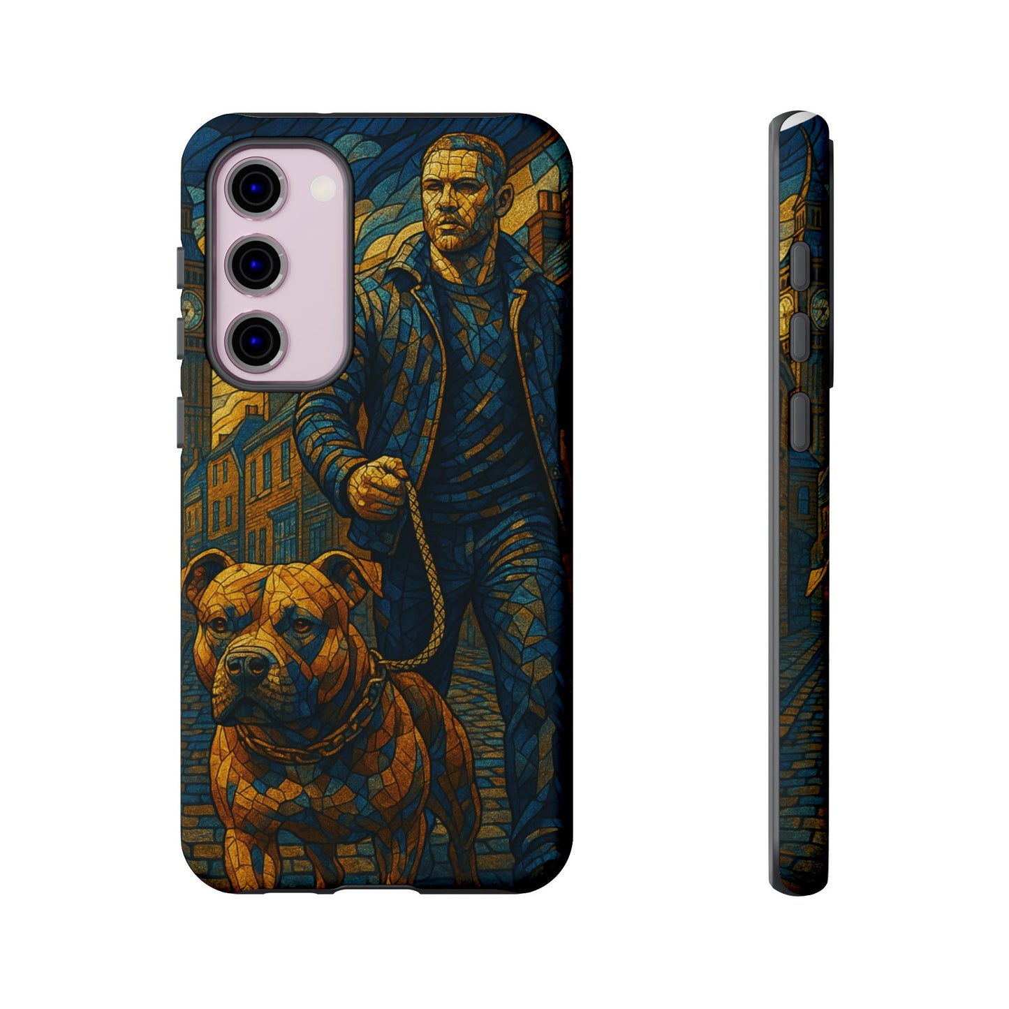 Bold Art Phone Case - Tough Cases for Dog Lovers, Unique Gift for Pet Owners, Phone Accessories for Him, Vibrant Dog Design, Stylish [...]Urban Mosaic Pitbull iPhone Case