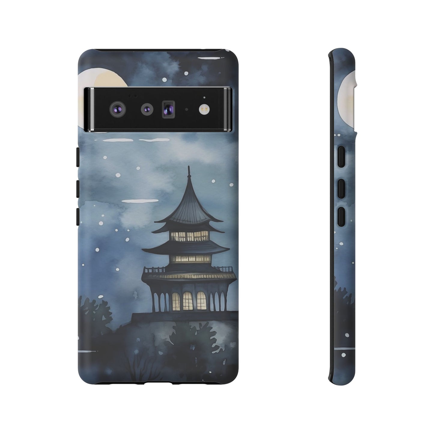 Winter Themed Phone Case, Night Sky Cell Phone Cover, Cozy Snowy Scene, Gift for Nature Lovers, Customizable Case