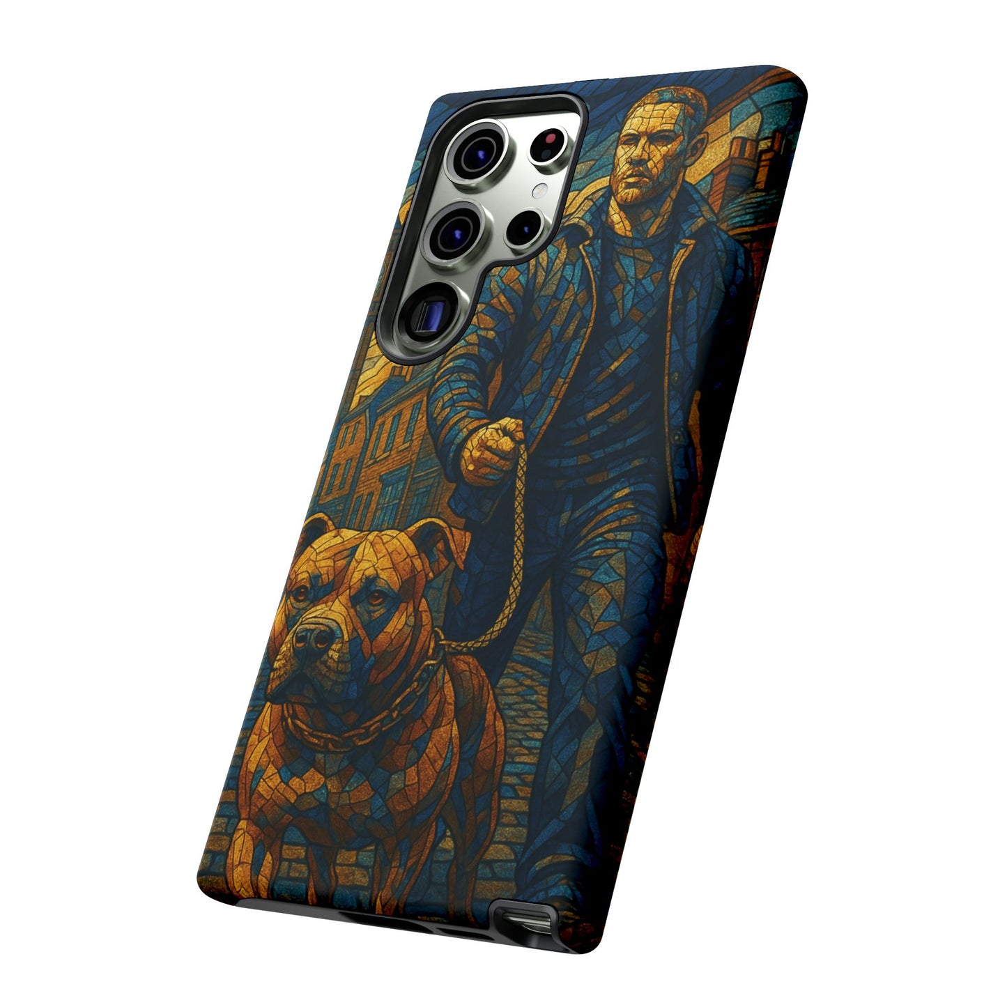 Bold Art Phone Case - Tough Cases for Dog Lovers, Unique Gift for Pet Owners, Phone Accessories for Him, Vibrant Dog Design, Stylish [...]Urban Mosaic Pitbull iPhone Case