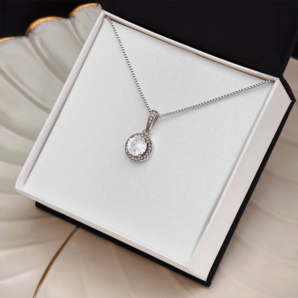 14K White Gold Cushion Cut Pendant – Sparkling Gift for Her