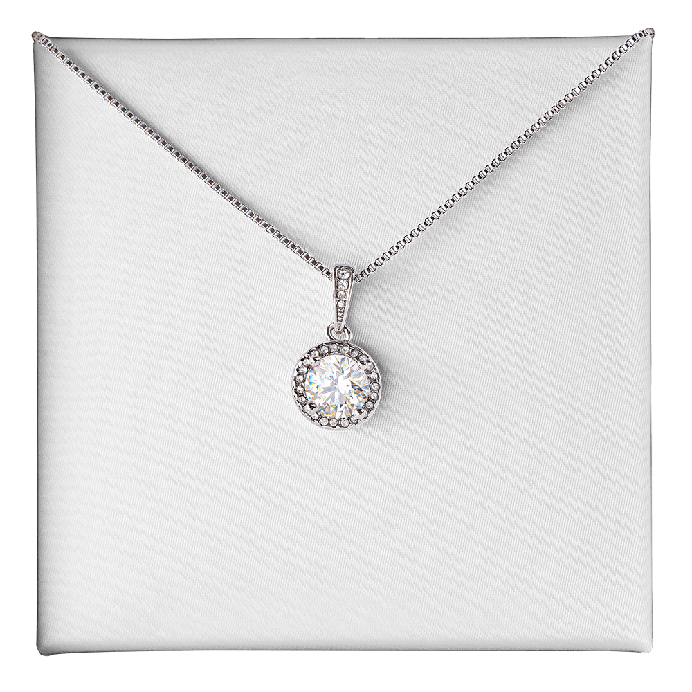14K White Gold Cushion Cut Pendant – Sparkling Gift for Her