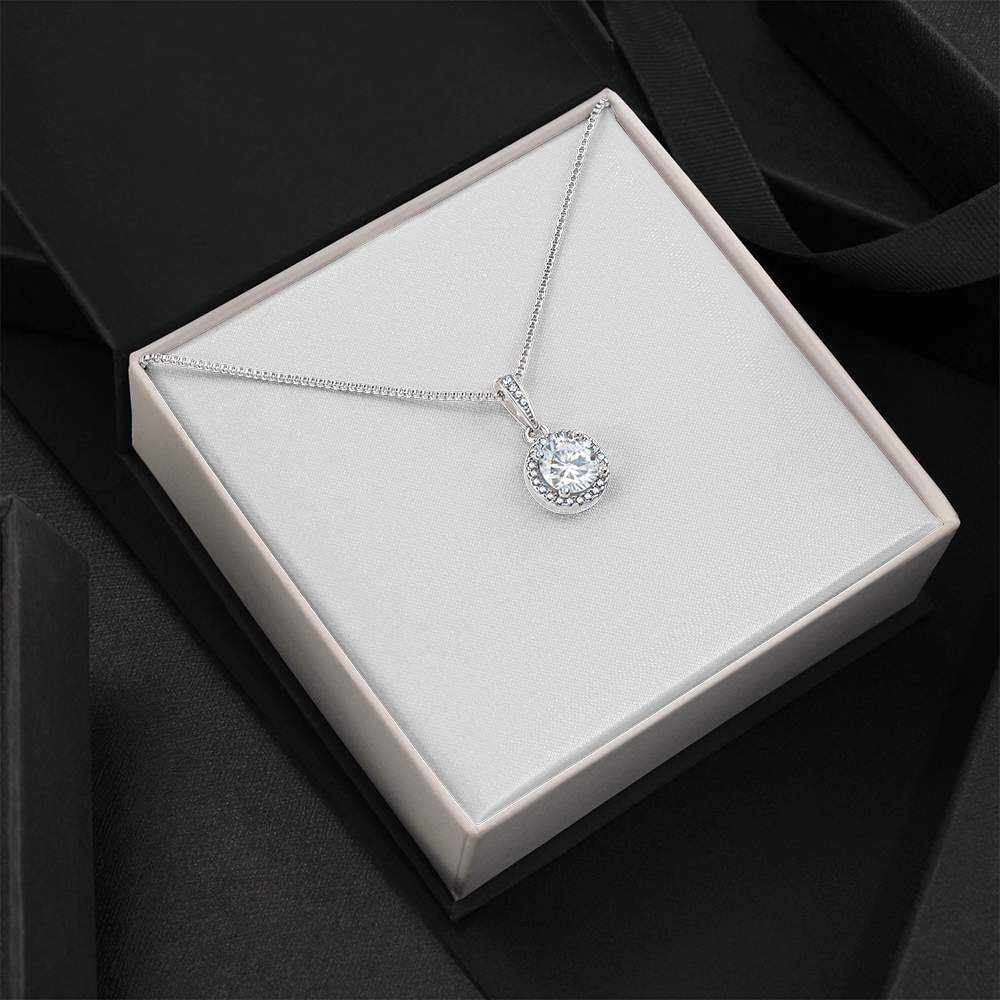 14K White Gold Cushion Cut Pendant – Sparkling Gift for Her