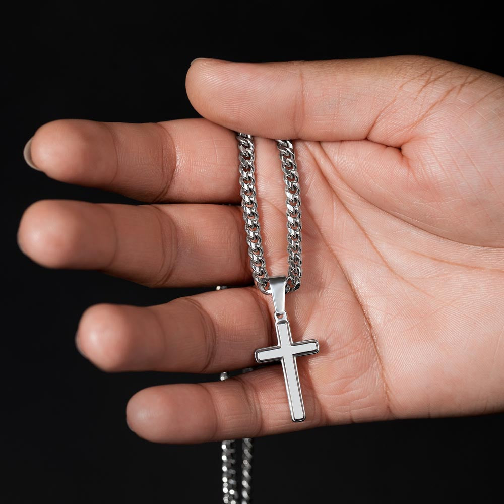 Men's Stainless Steel Cross Necklace – Christian Jewelry Gift