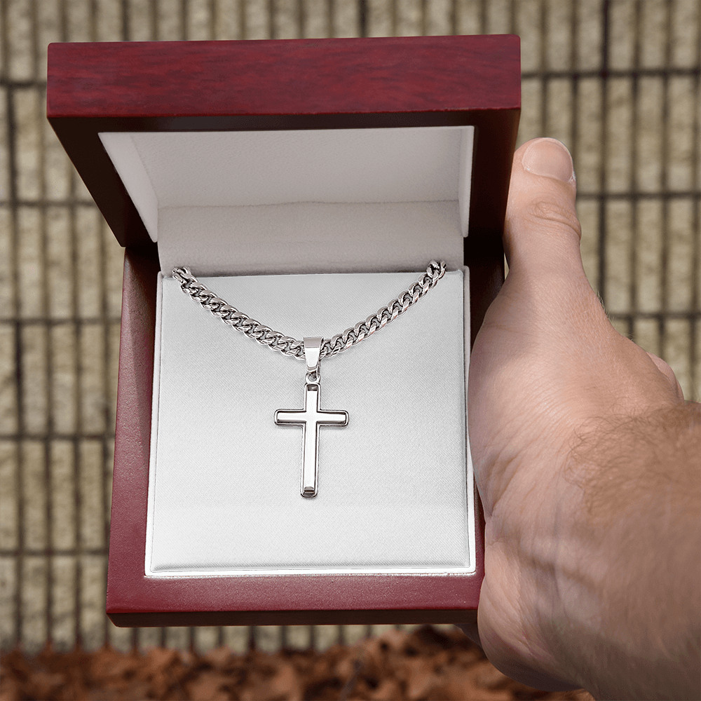Men's Stainless Steel Cross Necklace – Christian Jewelry Gift