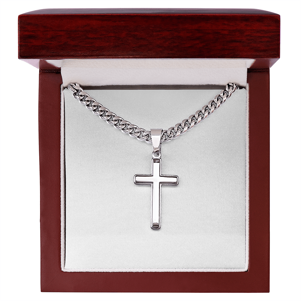 Men's Stainless Steel Cross Necklace – Christian Jewelry Gift