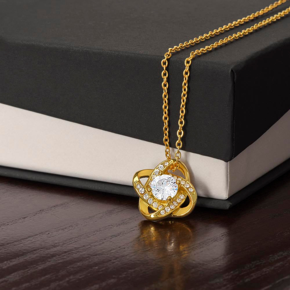 Elegant Love Knot Necklace – Sparkling Cubic Zirconia Pendant for Meaningful Gifts