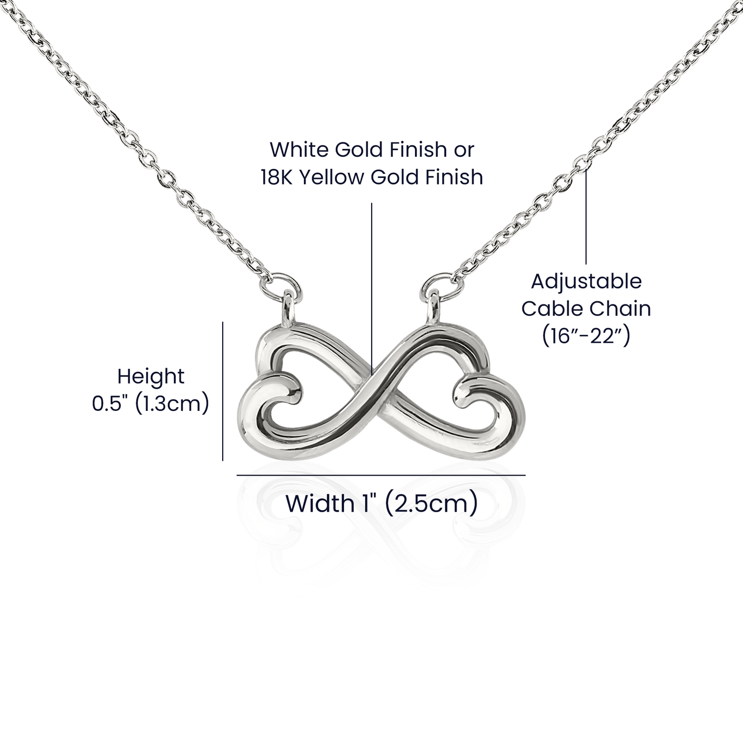 Interlocking Hearts Infinity Necklace – Romantic Gift for Wife or Girlfriend
